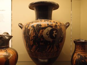 헤라클레스와 싸우는 게뤼온(대영박물관 소장).