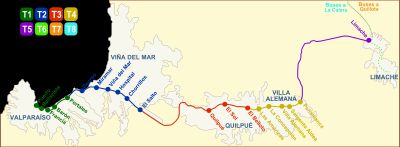 발파라이소 지하철 노선도