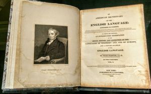 American Dictionary of the English Language(1828년판)의 표지.