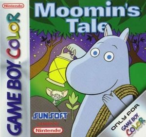 썬소프트(Sunsoft)가 개발한 게임보이 컬러(Game Boy Color)용 게임 무민 이야기(Moomin's Tale)(2000)의 박스 아트