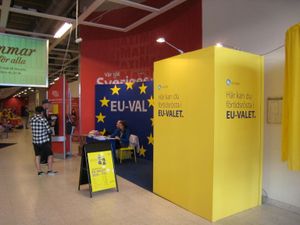 2009년 유럽 의회 선거 당시 말뫼의 슈퍼마켓에 설치된 사전투표소