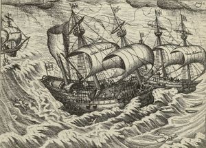바렌츠의 기함 굴덴 빈트훈더호가 부제독의 배와 거의 충돌했다. 후자는 린스호턴의 배였다. 1595년 8월 6일