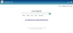 Windows Live Search 홈페이지