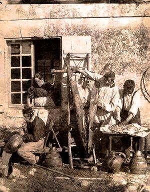 19세기 중반 프랑스에서 준비되는 돼지