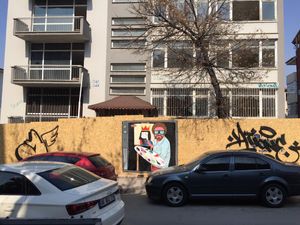 2022년 앙카라 찬카야(Ankara Çankaya)의 밥 로스를 그린 거리 예술