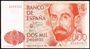 1982년부터 발행된 2000 페세타 지폐의 히메네스 초상