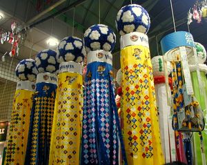 팀명의 유래가 된 센다이 칠석 축제에서 장식된 베갈타 센다이 응원 칠석 장식(2009년 8월 6일)