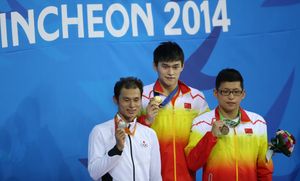 2014년 아시안 게임 수영에서 금메달을 딴 쑨양