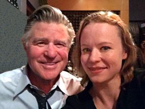 Birch and Williams smiling to the camera