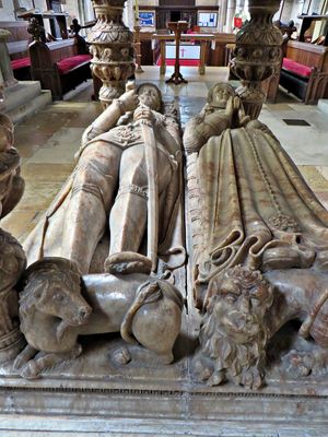 헨리 매너스(Henry Manners, Rutland 제2대 백작)의 영정 아래 뿔 없는 유니콘