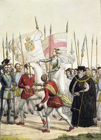 틸버리에서 병사들을 향해 연설하는 엘리자베스 1세