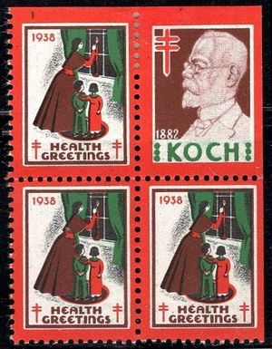 1938년 미국결핵협회(National Tuberculosis Association)는 코흐를 기념하여 미국 크리스마스 씰을 발행. 크리스마스 씰은 결핵 퇴치를 위한 기금 마련의 수단으로 사용되었고 현재도 사용되고 있음.