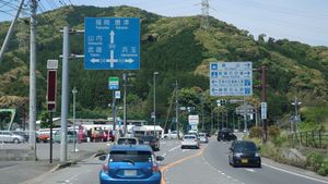 사가현 가라쓰시 아이지정사가현도 제38호 아이지야마우치선과 사가현도 제40호 하마타마아이지선의 교차점