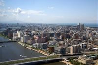 니가타시 도심부를 흐르는 일본에서 가장 긴 시나노가와(信濃川)