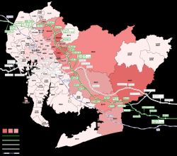 아이치현 내 통과 자치체.