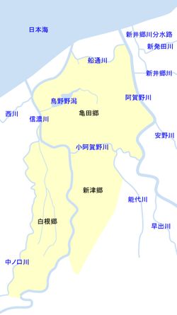 가메다향·시라네향·니이즈향의 분포