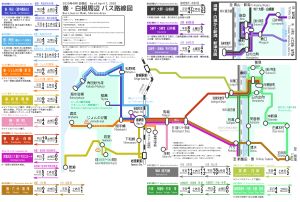 구내를 중심으로 한 버스 노선도. 모든 정류장의 노선도는 #외부 링크의 「니가타시 교통 맵」을 참조.