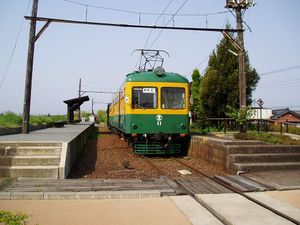 월潟역에 보존되어 있는 니가타 교통 전차선 차량