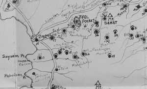 판팅간 강 학살 현장을 강조한 바탄 매장지 발굴 지도의 일부