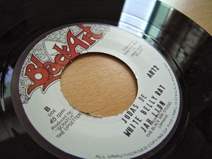 자메이카의 싱글 레코드 B면. 이 음반에는 버전이 아니라 디제이, 저 라이언(Jar Lion)의 파트 투 스타일이 녹음되어 있다.