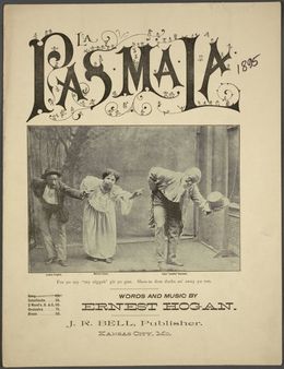 “라 파스 마 라(La Pas Ma La)” 악보 표지(1895). 작사 및 작곡: 어니스트 호건(Ernest Hogan)