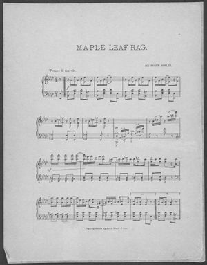 스콧 조플린(Scott Joplin)의 1899년 작품 "메이플 리프 래그(Maple Leaf Rag)" 악보