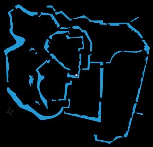 1849년경 에도성 부지 지도(범례 보기 위해 클릭)