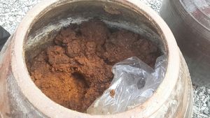 된장과 간장이 담긴 장독