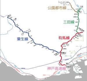 고베 전기철도 노선도