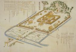 메이지 시대(明治時代)에 산조 사네토미(三条実美) 왕자에게 제출된 개보수 제안 도면