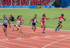 2015년 동남아시아 경기 대회 100m 결승전에서 동메달을 획득한 페레이라