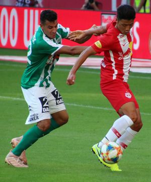 경기 중인 황희찬