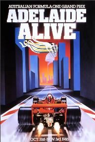 1985년 애들레이드에서 열린 첫 번째 호주 그랑프리 홍보 포스터