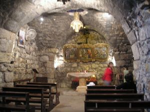 성 아나니아 교회 내부. 사도 바울의 회심에 등장하는 아나니아의 집터로 여겨짐