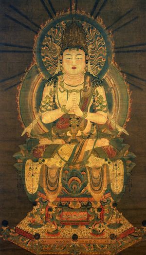 아마테라스는 마하바이로차나와 동일시되었다.