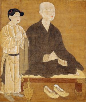 혜과 그림. 진언종 팔조상(Shingon Hassozō) 연작 중 하나. 일본 가마쿠라 시대, 13세기~14세기