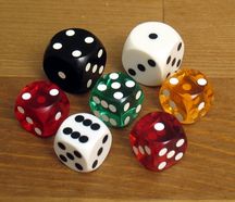 주사위. 6의 면이 "10"이 된다.