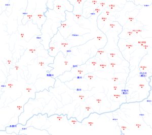 도노 5색강과 그 주변의 지리