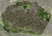 쇼와시 시역의 랜드샛 위성사진