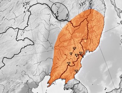 서아무르 평원의 트로이츠코예 유형 유적 분포도.