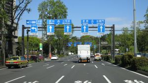 국도 1호선 분기점 (도쿄도 지요다구 가스미가세키 1초메, 사쿠라다몬 교차로)