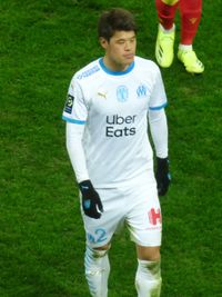 2021년 2월 3일 RC 랑스와의 경기 중 마르세유 소속으로 뛰는 사카이