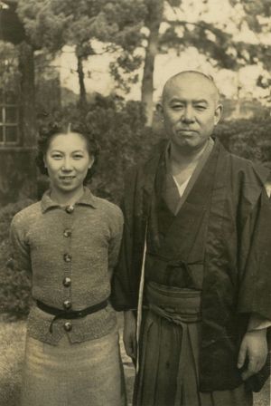 1938년, 딸 아유코와 함께한 다니자키 준이치로