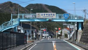 「이즈모 신화 가도」 표지판시마네현 우난시 가케아이정