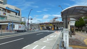 신나가타역 앞 거리 풍경와카마쓰정 4정목에서 촬영