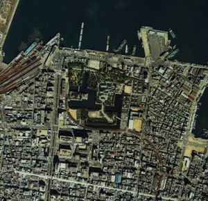 다카마쓰 성의 1980년 항공사진〈일본국토교통성〉