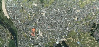 소자시 중심부 주변 항공사진. 2007년 10월 10일 촬영