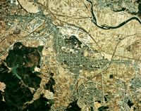 1974년 촬영된 가메오카 시 중심부