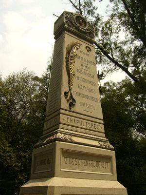멕시코시티의 어린 영웅들을 위한 오벨리스크(Obelisk to the Niños Héroes), 1881년