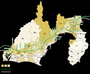 시즈오카현 내 통과 자치체